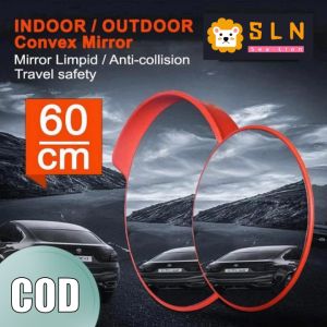 【Local Shipment】45 /60/75CM Wide Angle Security Curved Convex Road Mirror Traffic Driveway Safety Indoor Outdoor CONVEX MIRROR 60CM / 40CM/75CM PC Plastic Orange Outdoor Safety Road Traffic Wide Angle Corner Cermin Cembung