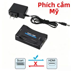 Bộ Chuyển Đổi Video Âm Thanh Full HD 1080P SCART Sang HDMI Hỗ Trợ PAL/NTSC Cho Hộp TV HD Cắm Là Chạy Cáp SCART Sang HDMI