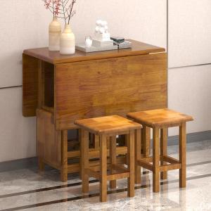 DANBIYIN | Home Use Foldable Solid Wood Dining Table Set