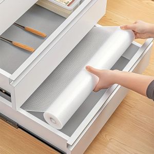 1 Roll Shelf Liner For Kitchen Cabinets EVA Waterproof Fridge Pad Cupboard Mat Easy Placemats Non-Adhesive Drawer Liner