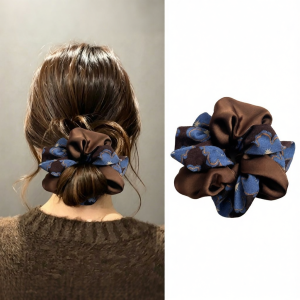 ZUOOU | Elegant Blue Brown Ribbon Hair Band