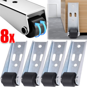 8/16pcs Stainless Steel Pulley Door Casters / Multifunctional Silent Pulley with Screws / Heavy Duty Wooden Door Drooping Support Wheel / Table Leg Roller Hardware