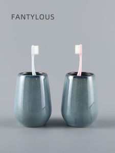 Cốc Chải Răng Bằng Gốm Cổ Điển Cốc Đựng Nước Súc Miệng Đồ Dùng Cá Nhân Trang Trí Phòng Tắm Đồ Dùng Nhà Hàng Khách Sạn Đồ Dùng Nhà Bếp