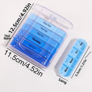Hộp Đựng Thuốc Hàng Tuần 28 Ô Di Động Đựng Thuốc 4 Lần/ngày Hộp Đựng Thuốc Du Lịch Cho Người Lớn Nam Nữ