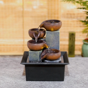 Creative Water Fountain Desktop Flowing Water Waterfall With  Flowing Water Ornaments Landscape