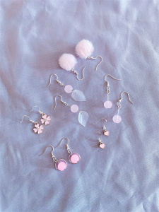 Sweet Small Fresh Design Sensation Earring Set Alloy Plated Silver Gold Fruit Pattern Womens Fashion Jewelry Ear Cuffs