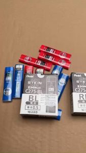 Ngòi chì kim màu Pentel ruột bút chì kim bấm màu xanh/ đỏ size ngòi 0.5mm