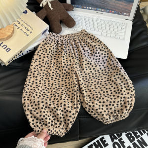 Sonkpuel | New Spring Summer Autumn Baby Girls Pants Polka Dot Fashion Casual Pants Infant Comfortable Elastic Cuffed Pants