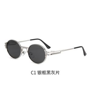 2023 New Round Frame Retro Personalized Metal Sunglasses for Men and Women