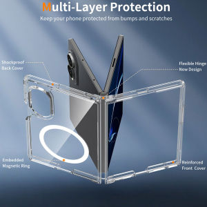 for Samsung Galaxy Z Fold 8 Case Magnetic [Compatible with MagSafe]integrated Clear Hard Anti Yellowing Shockproof Phone Cover for Z Fold 8 Ultra CaseZ Fold 7 CaseZ Fold 6 Case