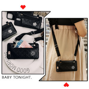 Ốp Lưng iPhone Bằng Silicon Chống Rơi Có Dây Đeo Chéo Túi Đựng Tiền Xu Bảo Vệ Toàn Diện Cho Apple 15/14/13/12pro