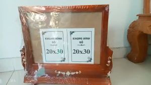 Khung ảnh thờ  gỗ đôi cao cấp 20x30 có chân đế 2 màu nâu và đen