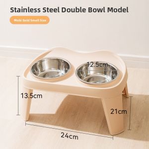 Hipidog | Stainless Steel Dog Bowl Stand Large Dogs Feeding Tray Anti-Flip Elevated Platform Pet Dishes Eating Table Dog Supplies