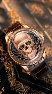 LUCKY HARVEY Skull Rose Gold AUTOMATIK Jam Tangan 43mm Jam Tangan Lelaki CNY