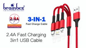3in1 2.4A Fast Charging Charge Cable Kabel Data Cas Handphone