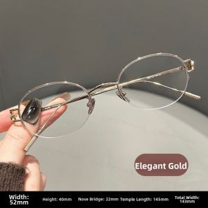 Chuming | Vintage Burgundy Half-Frame Prescription Eyeglasses with Blue Light Protection