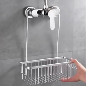[SG Ready Stock] Bathroom shower stand Hanging Basket No need for drilling Shower gel storage With side ditches