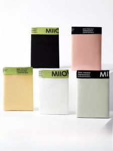 MiiOW | กางเกงชั้นในทรงสามเหลี่ยมผ้าฝ้ายแท้สำหรับผู้หญิง กางเกงชั้นในป้องกันแบคทีเรียระบายอากาศได้ดี กางเกงชั้นในทรงเอวกลางสำหรับผู้หญิง 4 ตัว