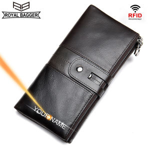 Royal Bagger Long Wallet Purse For Women Girls Genuine Cow Leather Fashion Vintage Clutch Bag Handbag RFID Blocking Multifunction Purse