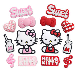 Sanrio | 14pcs Sanrio Hello Kitty Shoe Charms PVC Shoes Decoration Bracelet Wristband Sandal shoe Accessories Buckle for Kids Gifts