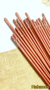 Đũa Gỗ Tự Nhiên Vuông (Sét 10 Đôi) Khảm Trai Chống Mốc - CTH587