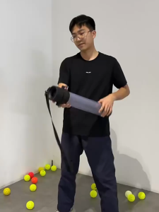Pickleball picker tube lightweight and durable easy to collect ball carrier with shoulder strap