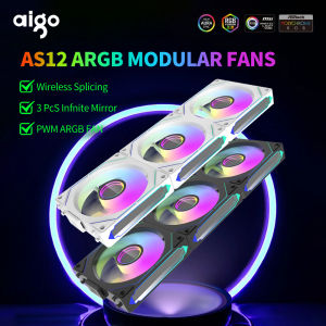 Aigo AS12 120MM Fan Argb Pc Case Ventiladores Wireless Splicing Cpu Water Cooler Gabinete Gamer Cooling Kit Fans Rgb Ventilador