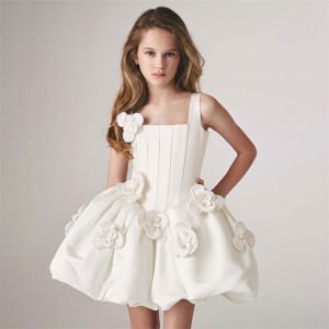 Girls Floral Dresess Kids Hostess Outfits Children Piano Performance Costumes Princess Birthday Party Gown Wedding Vestidos