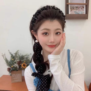 French Polka Dot Hair Comb Sash Womens High Hairline Miniature Face Elegant Plait Headband Luxury Hair Accessories Hairband