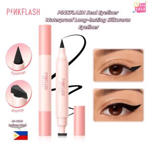 DazHom 【Local Shipping】PINKFLASH Seal Eyeliner Waterproof Long-lasting Silkworm Eyeliner Wingled Eyeliner Double Head Seal Liquid Eye Liner Pen 2-in-1 Fast Dry