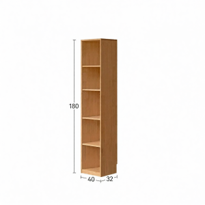 WEISHA | Natural Wood Open Shelf Display Cabinet