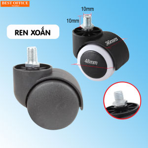 Bánh xe ghế xoay có ren dùng cho ghế spa ghế đôn phụ kiện ghế xoay kích thước phổ thông