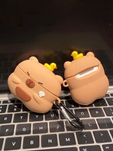 Vỏ đựng ốp case airpods bảo vệ tai nghe không dây bluetooth mẫu gấu túi nâu airpod 1 2 3 Pro - JERRY SHOP