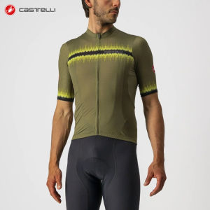Castelli | Short Sleeve Mens Summer Cycling Jersey with Moisture-Wicking Anti-Slip Durable Pockets