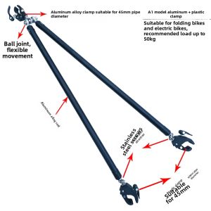 Camping Car Trailer Hitch Bicycle Connecting Rod Electric Vehicle Tow Bar Single Bike Trailer Pole OQsport Brand New 2023