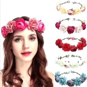 Flower Crown Head Garlan for Wedding Boho Coachella Accessories Headpiece