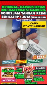 CASIO ORIGINAL - CASIO LTP-VT01L-7B2UDF - New - WOMEN - Silver Coklat - Strap Leather - Jam dunia JD19ST