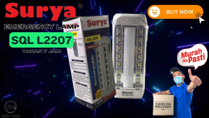 Lampu Rechargeable Emergency  Lamp Surya SQL L2207 22 SMD LED Darurat Mati Lampu Terang Penerangan Recas Cas Isi Ulang 1200 mAH Tahan 7 Jam L 2207 Lentera Lantern Laz Cod Bisa Bayar di Tempar Graha Mart