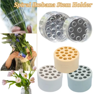 Spiral Ikebana Stem Holder Transparent Bouquet Floral Arranger Holder Spiral Flower Stem Holder DIY Floral Art Accessory
