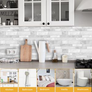 MILLZA Peel and Stick Tile Backsplash 3D Marble WallPaper For Living Room Luxury Kitchen Bedroom Wall Self-adhesive Tiles