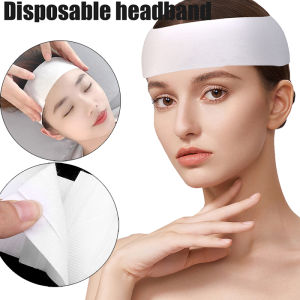 【Grilrigrin】10Pcs Disposable Velcro Hair Strap 45*6cm Beauty Salon Skin Management Care Spa White Elastic Non woven Hair Strap