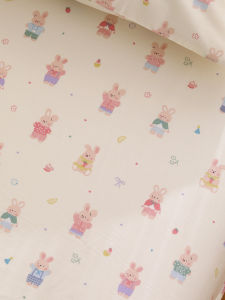 Pink Rabbit Cartoon Cute Summer Student Dormitory Childrens Bed Pure Cotton 100 Single Person Quilt Cover Modern Style All Seasons