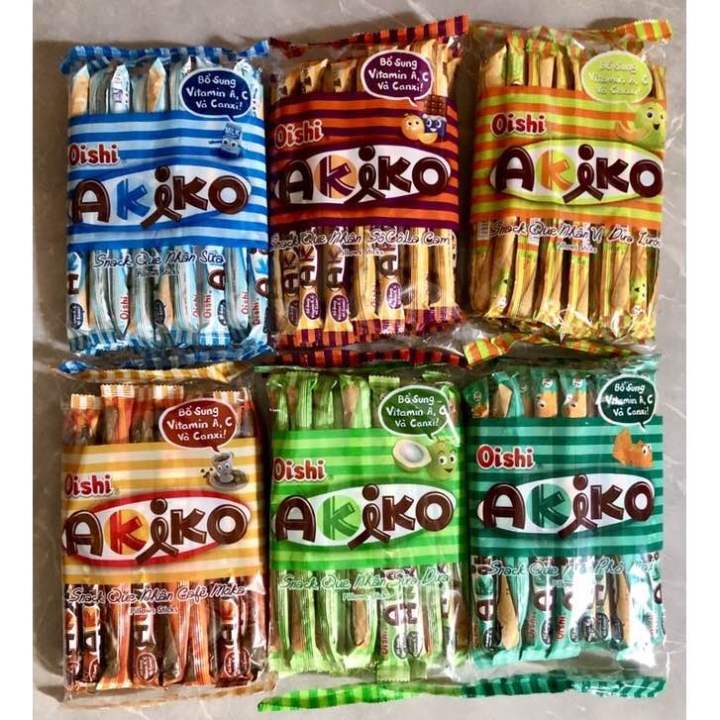 Bánh snack que có nhân Oishi Akiko các vị gói 160g (20 que)