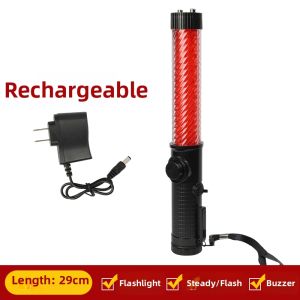 DIQIANG | Rechargeable Fluorescent Red and Blue Flashing LED Traffic Signal Baton
