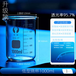 Transparent Glass Burn Cup Measure Cup Laboratory Equipment Chemical with Scale Heat Resistant Small 2550100ml500ml Thick
