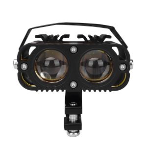 KEVANLY | 1pc 12-24V Motorcycle LED Spotlight Dual Color Hi/Lo Beam Lamp Fog Lamp Work Light White Yellow For ATV SUV Offroad