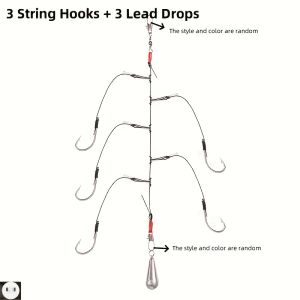 String Hooks + 10g Lead Drop Set String Hook Fishing Sets Anti-tangle Fishing Hooks Casting Rod Fishing Sets