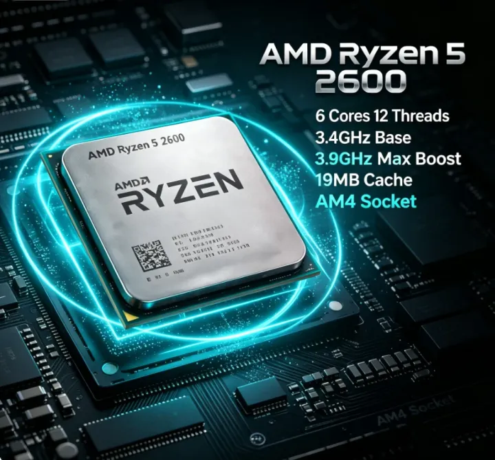 AMD | AMD Ryzen5 2600 R5 2600 Desktop Gaming CPU 3.4GHz 6Core12Thread AM4 Socket Processor
