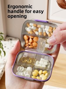 MMZECE | Portable Mini Pill Dispenser Reminder for Daily Medication and Supplements Light Protection