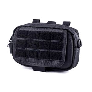 Water-Resistant Nylon Tactical Waist Bag Horizontal Outdoor Portable Multi-Functional Belt Bag for Fitness Running Hiking Traveling